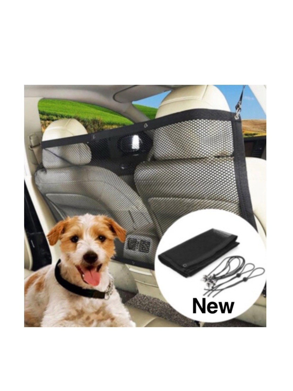 New Dog Car Backseat Mesh Divider Net with Adjusting Rope and Hook⭐️⭐️⭐️⭐️